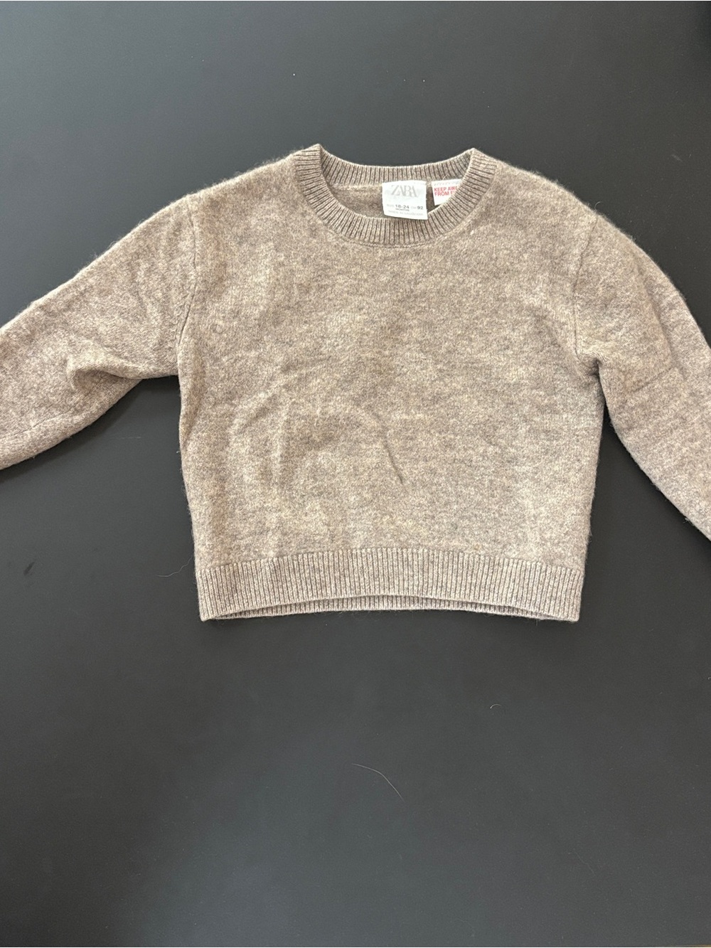 ZARA Beige-Taupe Crewneck Sweater